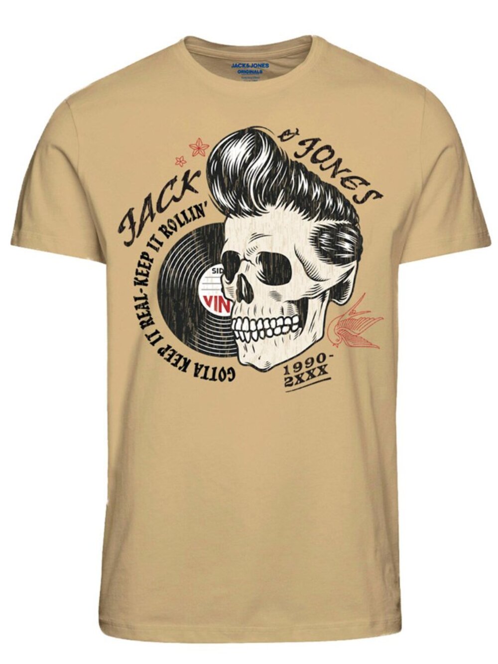 Skull print short-sleeved T-shirt